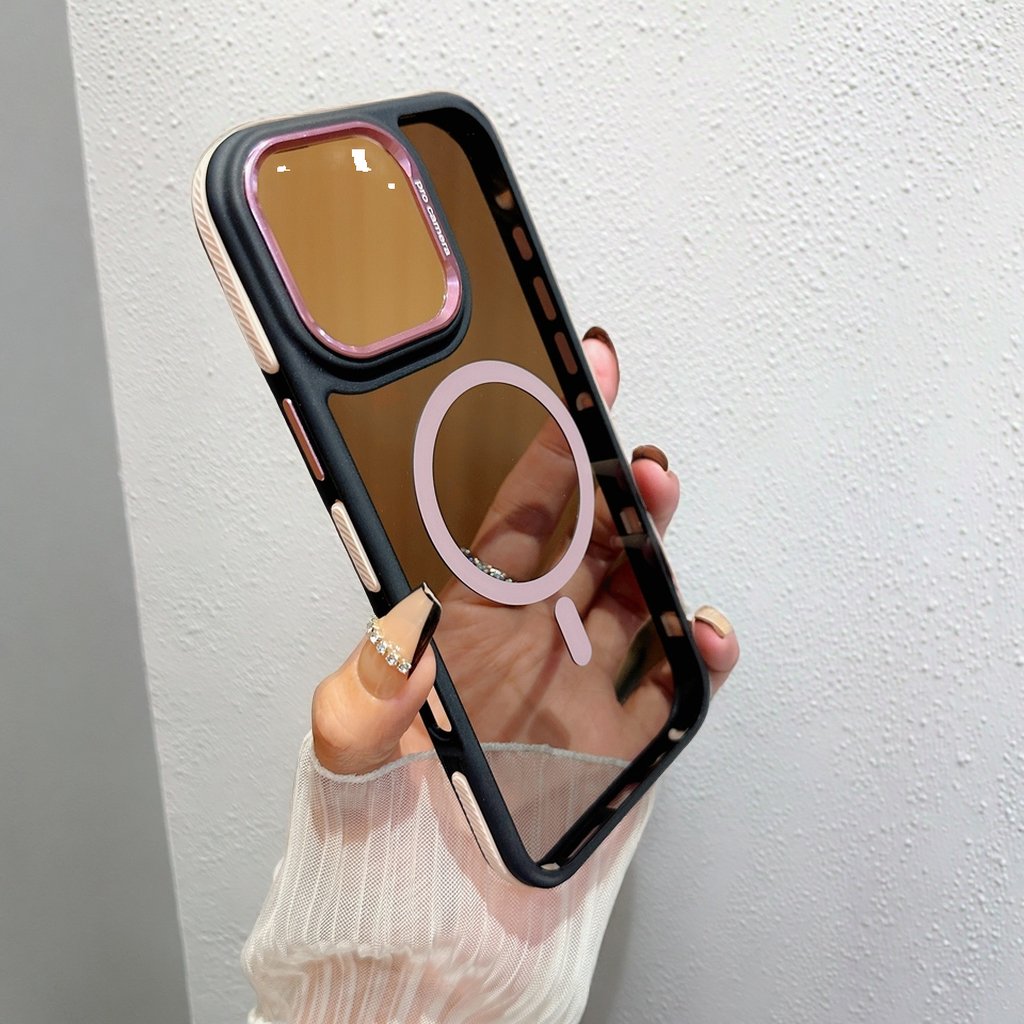 2.5mm TPU Magnetic Case for Iphone 17 Series - with 2.0mm Translucent Black & Metal Buttons