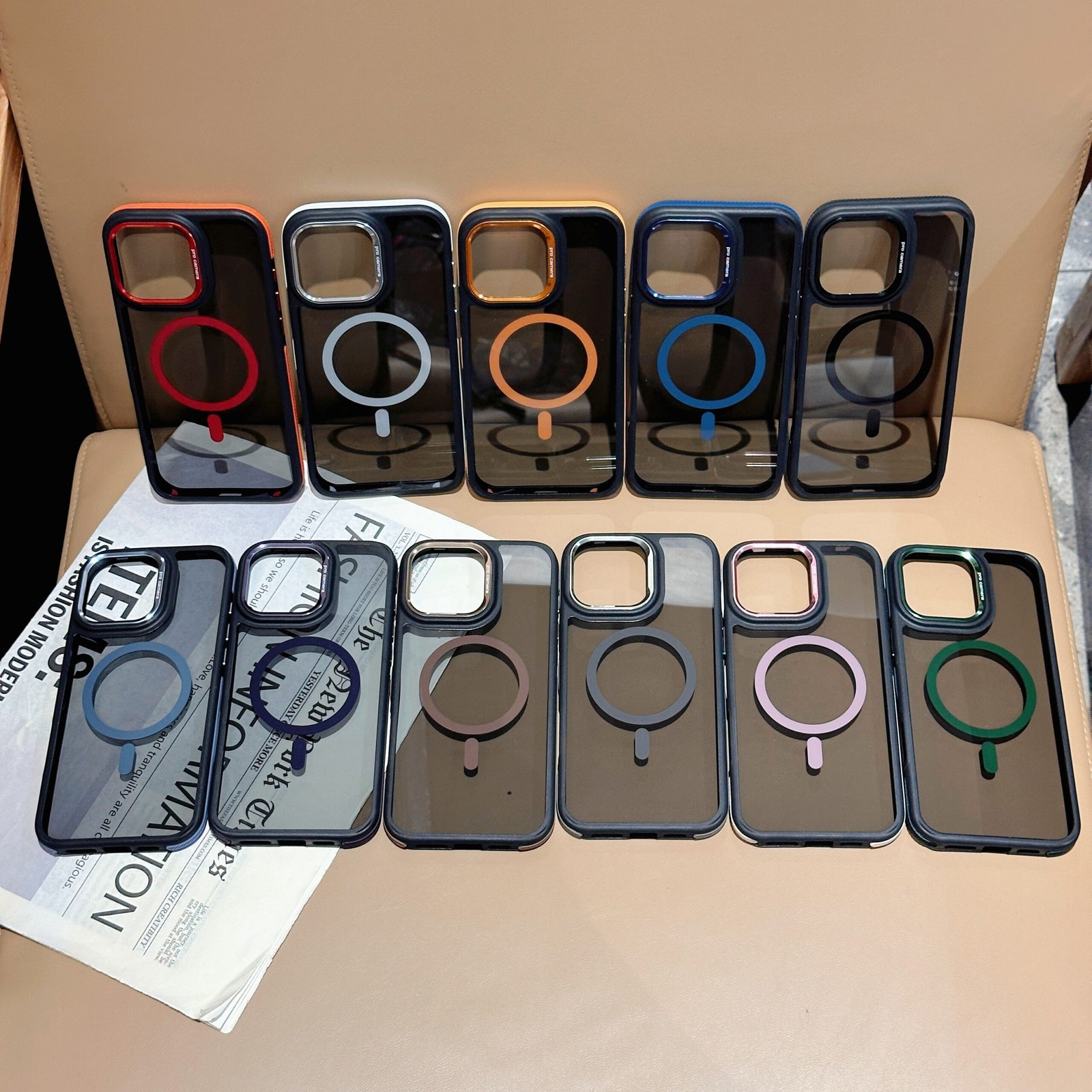 2.5mm TPU Magnetic Case for Iphone 17 Series - with 2.0mm Translucent Black & Metal Buttons - Image 2